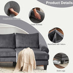 Karl home U-Shape Sectional Sofa Couch 111" Modern 4-Seat Sofa - Image 4