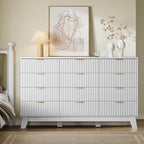BORNOON 57" Wide Dresser for Bedroom, 12-Drawer Fluted Dresser - Image 5