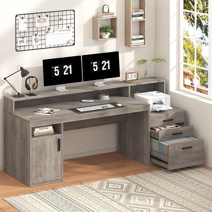 YOMILUVE Executive Computer Desk - Image 3