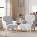 HUIMO Linen Fabric Accent Chairs Set of 2, Mid-Century Modern Armchair by HUIMO