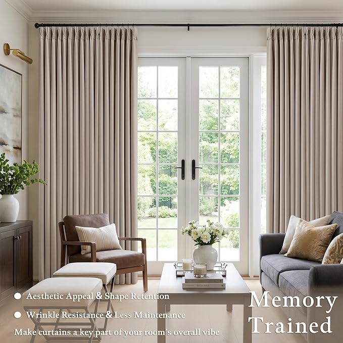 60 Inch Extra Wide 100% Blackout 102 Inch Curtains 1 Panel, Burlywood Birch | - Image 2