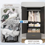 erosoei 71" H Metal Armoire Wardrobe Closet - Image 7