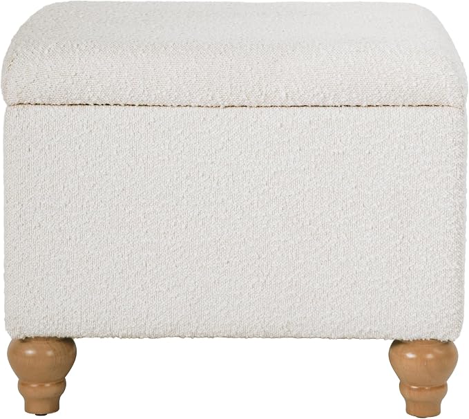 Homepop Home Decor | Upholstered MediumRectangular Storage Ottoman | Hinged Lid - Image 6