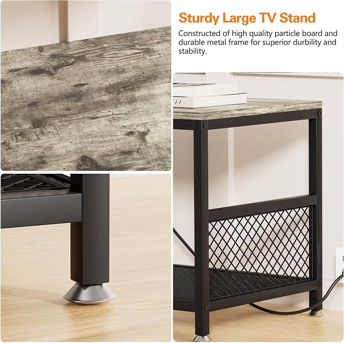 VECELO TV Stand with Power Outlets - Image 8