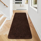 Brown Runner Rug for Bedroom Brown 2x5ft Fluffy Area Rug Bedside Runner Rug for - Image 2