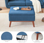 Tbfit 65" W Loveseat Sofa with Ottoman Coffee Table, Mid Century Modern Love - Image 5