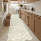 Soalmost Runner Rug 2x12 Washable Hallway Kitchen Runners Beige/Brown | - Image 4