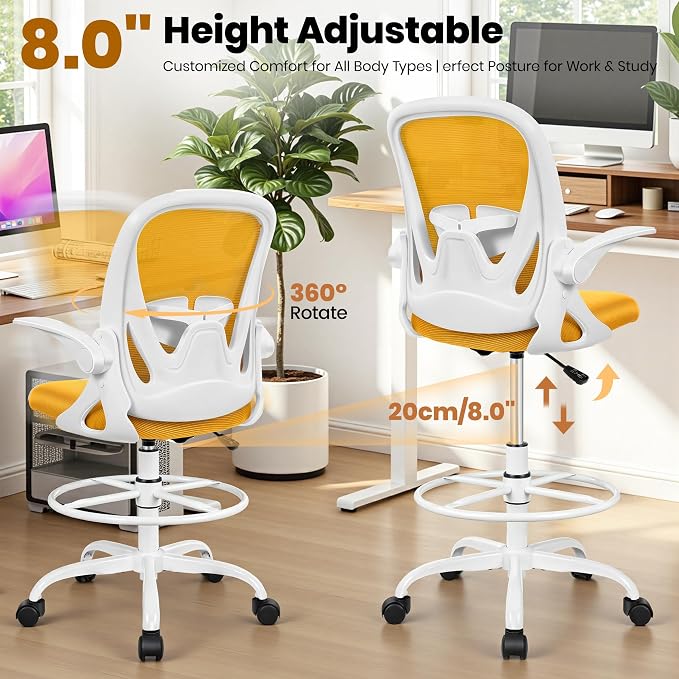 Primy Drafting Chair Tall Office Chair - Image 8