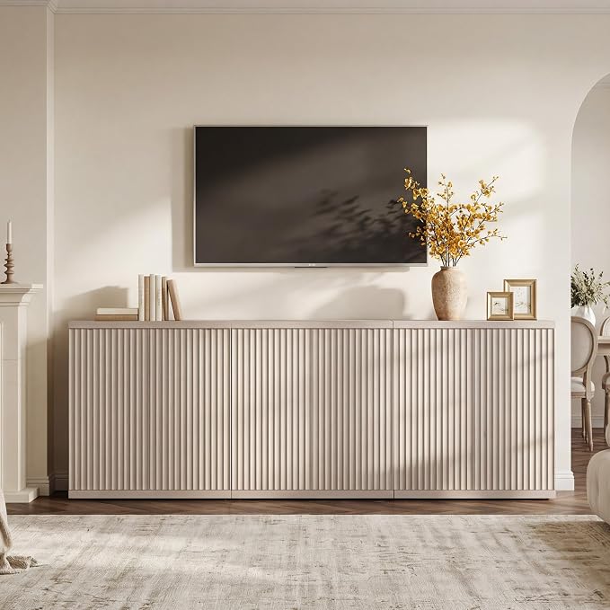 SICOTAS Buffet Cabinet with Storage Accent Sideboard Modern Credenza with Doors - Image 7