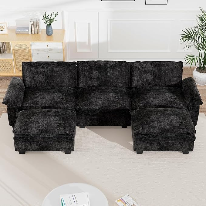 mestyl Modular Sectional Sofa Comfy Cloud Couch, U Shaped 3 Deep Seat Sofa Couch - Image 7