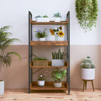 HCHQHS 4 Tier Bookshelf, Adjustable Industrial Bookcase, Vertical Tall Book - Image 9
