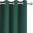 Blackout Curtains 66 x 84 inch/Dark Green Curtains Set of 2 Panels/Thermal - Image 7
