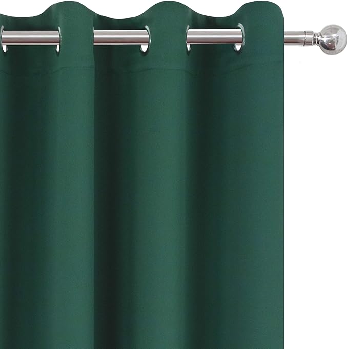 Dark Green Thermal Blackout Curtains/52 x 108 Inch/Set of 2 Panels Room - Image 7