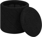 PINPLUS Ottoman with Stroage Round Boucle Ottoman and Tray Sherpa Removable - Image 7