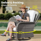 ovios 3-Piece Patio Furniture Set, Outdoor Wicker Sofa - Image 2