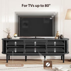 Decofy Mid Century TV Stand for TVs up to 80 Inches, Entertainment Center - Image 3