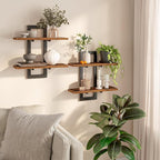 HOOBRO Floating Shelves, 15 Inch Wall Shelf Set of 2, Wall Mounted Storage by HOOBRO