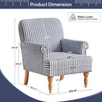 HUIMO Linen Fabric Accent Chairs Set of 2, Mid-Century Modern Armchair - Image 2