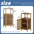 HITNET Bathroom Cabinet, Bamboo Floor Cabinet Free Standing, 4 Tier Sofa Side - Image 3