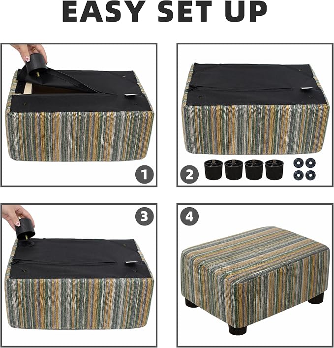 CAROLMADE Small Foot Stool Ottoman Footstool - Image 7