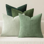 MIULEE Soft Corduroy Decorative Throw Pillow Covers Forest Green 24x24 | Set of by MIULEE