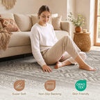 cotiled Boho 9x12 Area Rug for Living Room: Large Moroccan Washable Rug | Solve - Image 4