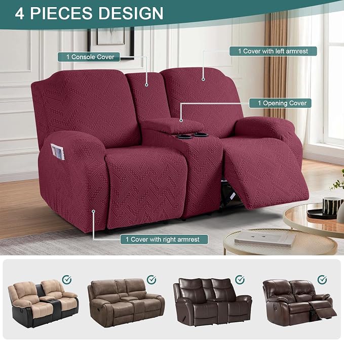 Ruaozz Loveseat Recliner Covers - Image 4