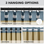 MIULEE 100% Blackout Linen Curtains 42 x 96 Inch Stone Blue 2 Panels | Thermal - Image 5