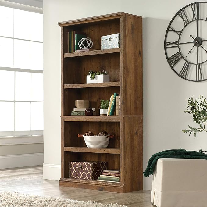 Sauder 5 Tier Book Shelf Wooden Bookcase Multipurpose Bookshelf - Image 2