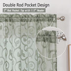 Sage Green Sheer Curtains 63 inch Length - Image 5