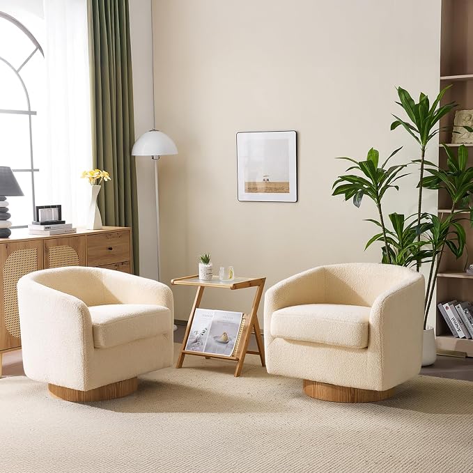 VINGLI 360°Swivel Accent Chairs Set of 2 by VINGLI