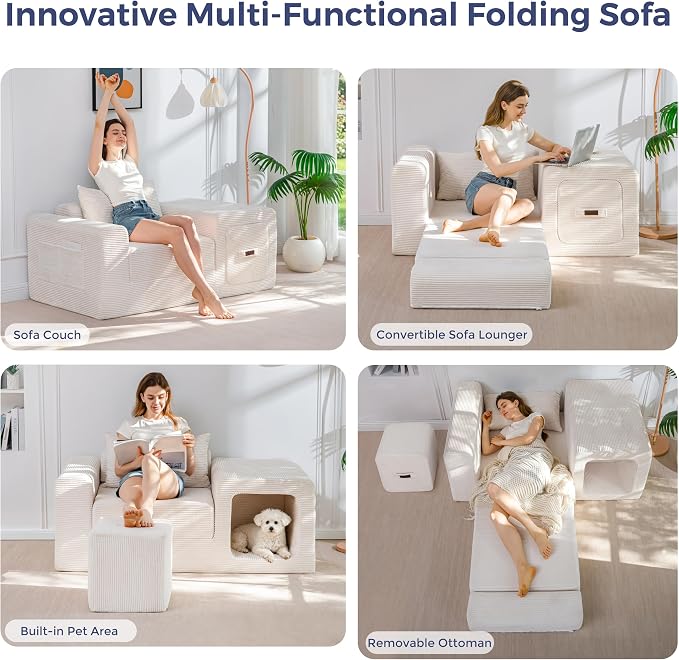 MAXYOYO Folding Sofa Couch, Convertible Floor Sofa - Image 4