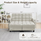 70.9" Chaise Lounge Chair Indoor, Oversized Boucle Upholstered Sofa Bed - Image 2