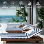 Outdoor Chaise Lounge Cushions for Patio, Waterproof Replacement Seat Cushions - Image 4