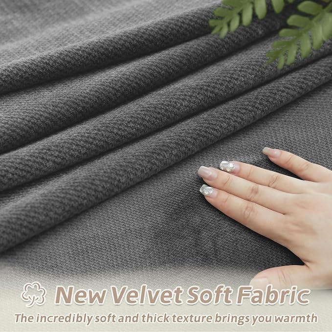 Arfntevss Sectional Recliner Couch Covers Velvet Corner Sectional Sofa Cover - Image 4