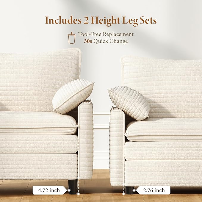 Vesgantti 40" Single Seat Sofa, Comfy Cloud Couch Deep Seat Upholstered Couch - Image 3
