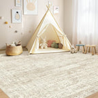 UERMEI Square Area Rugs : Washable 8x8 Neutral Modern Abstract Carpet - Image 6