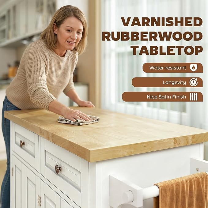 HOMCOM Kitchen Island Cart - Image 3