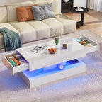 Uspeedy 39.37in Large High Glossy LED Coffee Table - Image 3