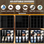 SpaceAid Shoe Organizer for Closet, 2 Pack Foldable Shoe Storage Containers - Image 3