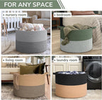 INDRESSME 115L Extra Large Cotton Rope Blanket Basket, Home Decor Laundry - Image 4