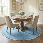 GarveeHome Round Area Rug 5ft Scalloped Washable Circle Rug - Image 4