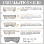 100% Waterproof Sectional Recliner Couch Covers - Image 7