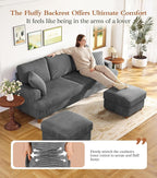 Kidirect 87in U Shaped Couch, Modular Sofa No Tool Assembly, Comfy Sectional - Image 4