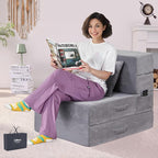 Folding Sofa Bed, 4 in 1 Convertible Sleeper Chair by HILEROSinkintoComfort