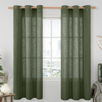 Linen Semi Sheer Curtains 72 Inches Long by LAMIT