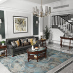 PADMA HOUSE Traditional Solid Wood Semi-Circle Sofa Table - Image 6
