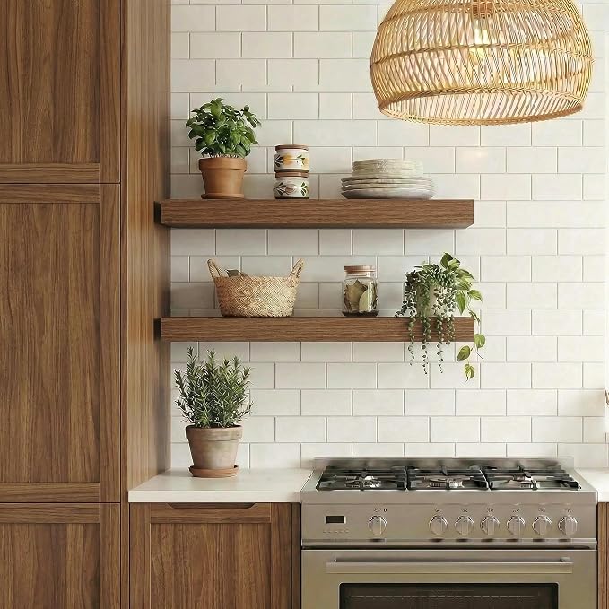 Dreamland Floating Shelves for Wall, 2 Pack Rustic Wooden Wall Shelves - Image 2
