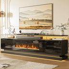 2-Piece Modern Living Room Table Set, Includes High Gloss 70" Fireplace TV - Image 5