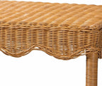Bali & pari Oteria Bohemian Light Honey Scalloped Rattan Console Table - Image 6